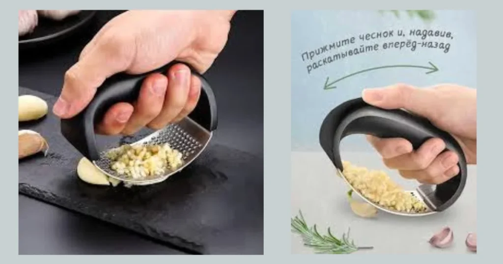 Stainless steel manual garlic press